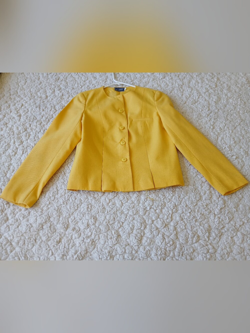 Vintage Haberdashery Blazer Womens 4 Yellow Single Breasted Notch Lapel Lined